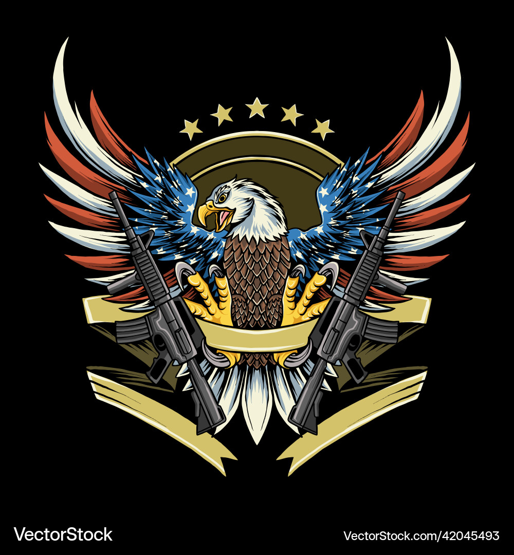 American Eagle Patriotic Symbol Vector Image