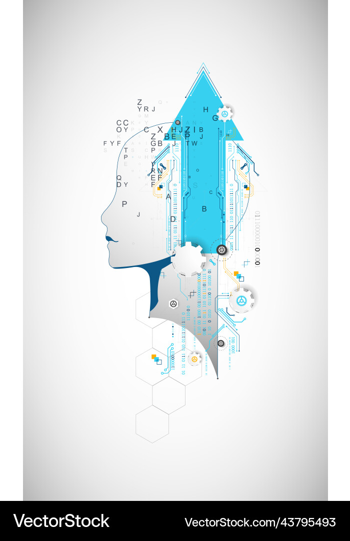 Artificial intelligence technical background Artificial intelligence technical background vector image
