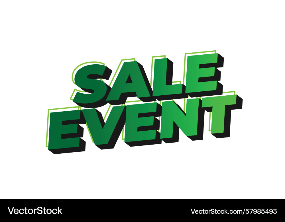 Bold three dimensional text displaying sale event Bold three dimensional text displaying sale event Vector Image