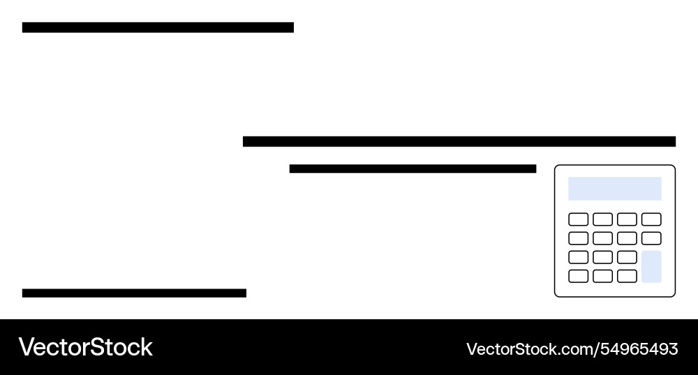Calculator and horizontal bars representing Vector Image