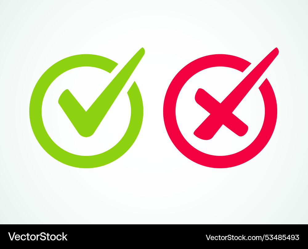 Checkmark quality confirmation rejection simple Checkmark quality confirmation rejection simple Vector Image