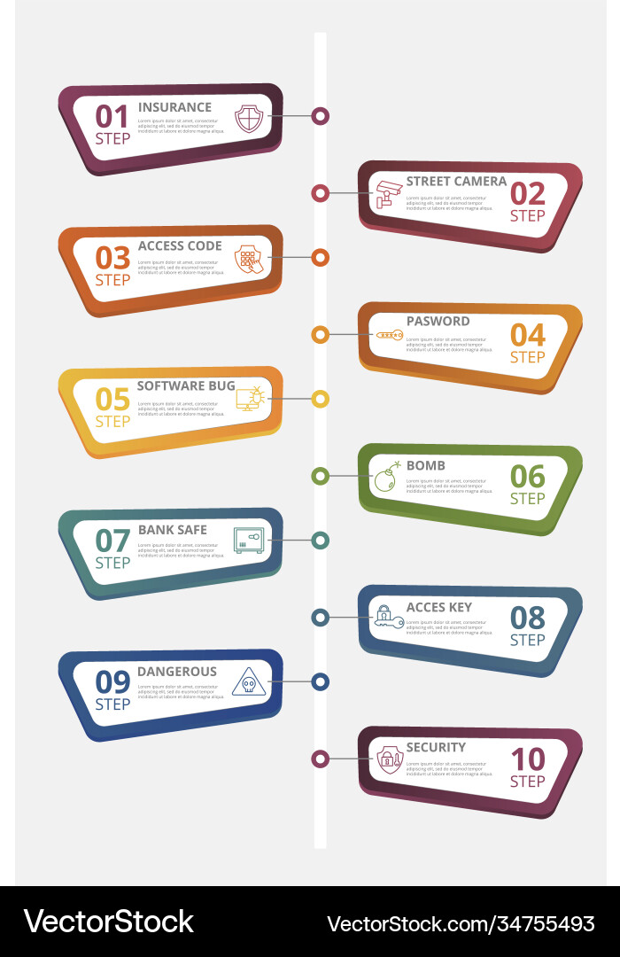 Infographic security template icons in different Vector Image