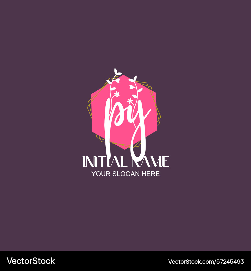 Modern botanical py initial logo collection Vector Image