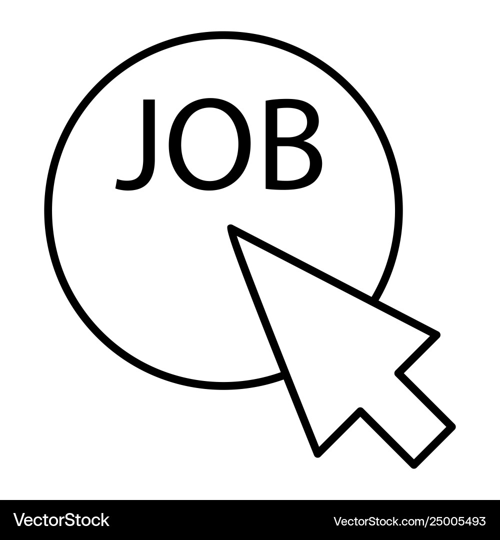Mouse cursor clicks job button thin line icon Mouse cursor clicks job button thin line icon Vector Image