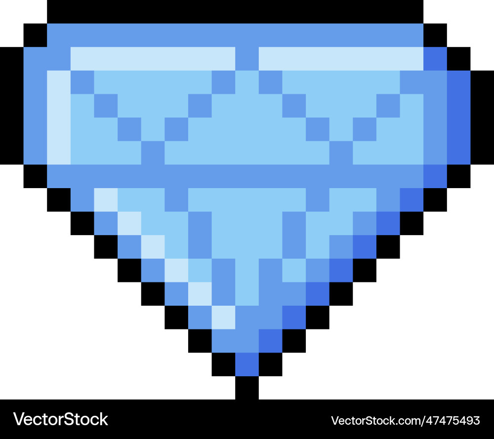 Pixel 8-bit diamond object as video game style Pixel 8-bit diamond object as video game style Vector Image