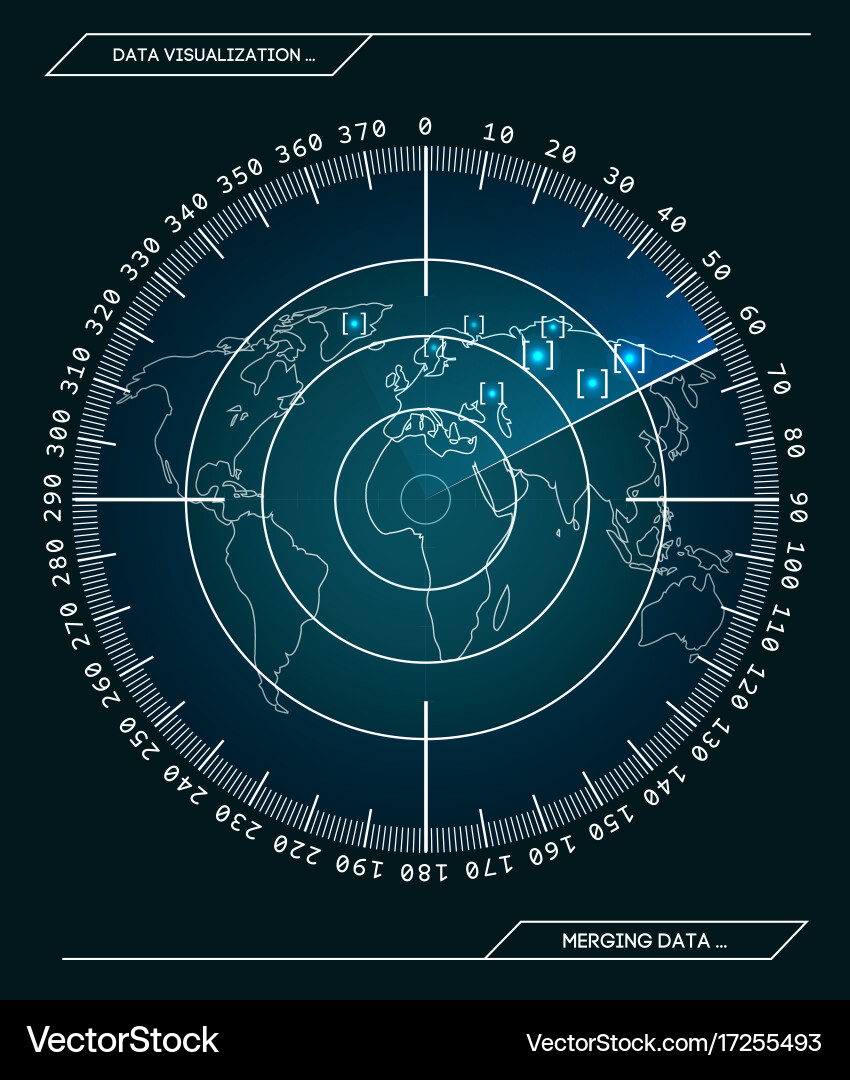 Radar Screen with Target Display vector image