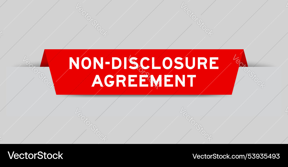 Red color inserted label with word non disclosure Vector Image