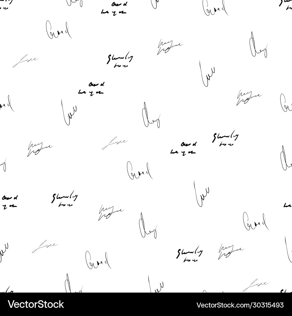 Seamless abstract text pattern handwritten font Vector Image