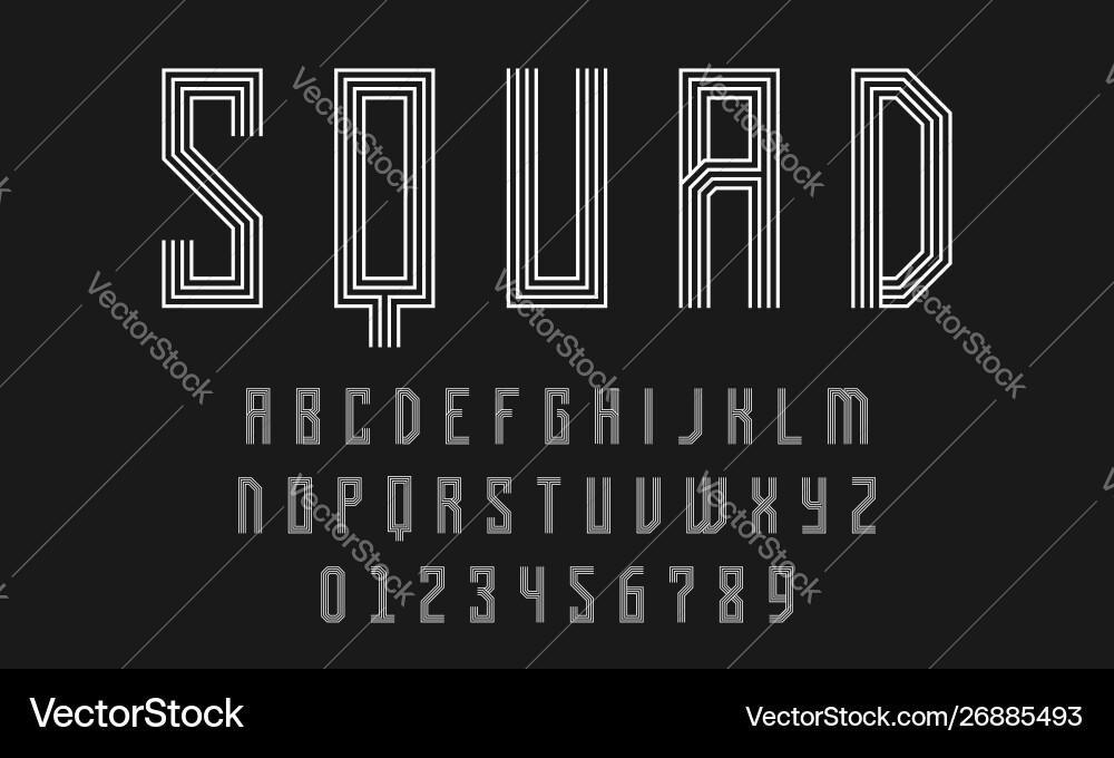 Set alphabets font modern design with lines Set alphabets font modern design with lines Vector Image