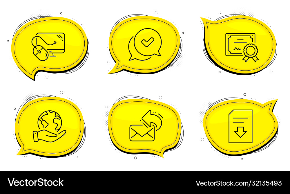 Share mail computer mouse and download file icons Share mail computer mouse and download file icons vector image