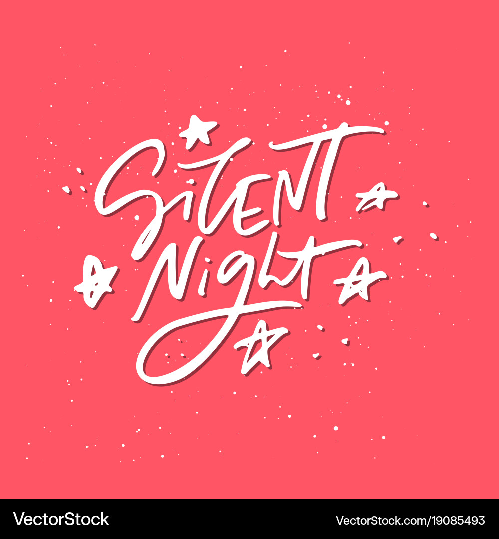 Silent Night Holiday Lettering Vector Image