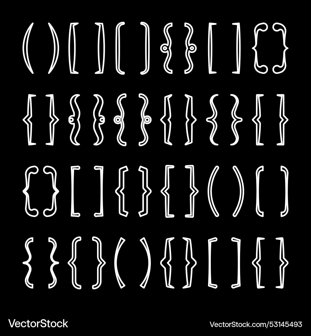 Text brackets collection black quotation box Text brackets collection black quotation box vector image