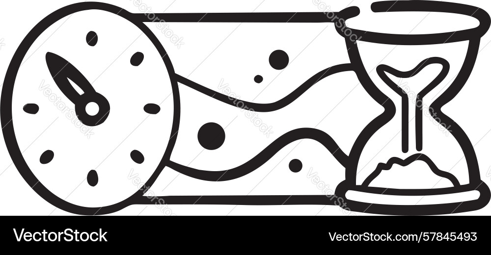 Time management and productivity with clock Vector Image