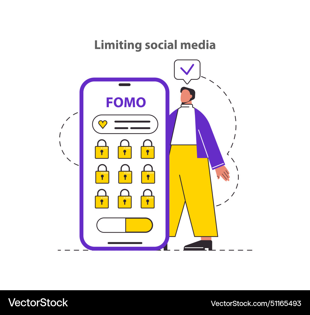 Way to defeat fomo flat Royalty Free Vector Image