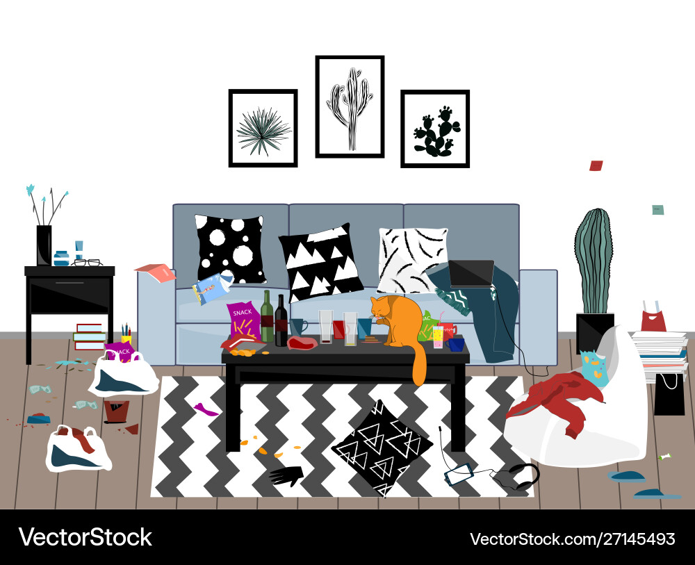 When party is over messy room vector image