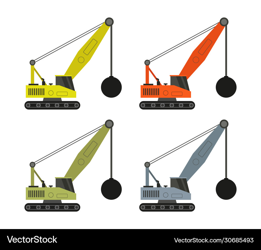 Wrecking ball crane icon in on white background – Royalty-Free Vector |  VectorStock, image size:1000x955