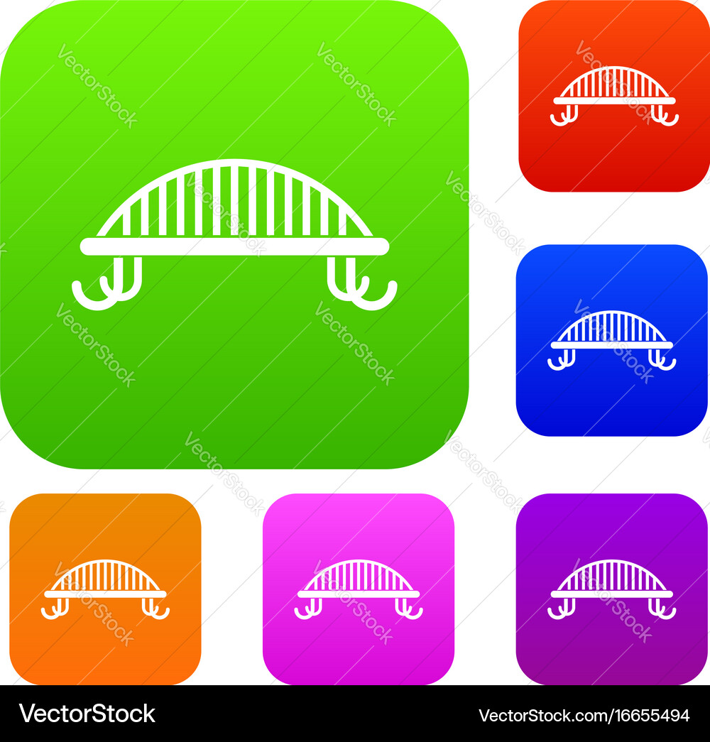 Bench with backrest set collection Vector Image