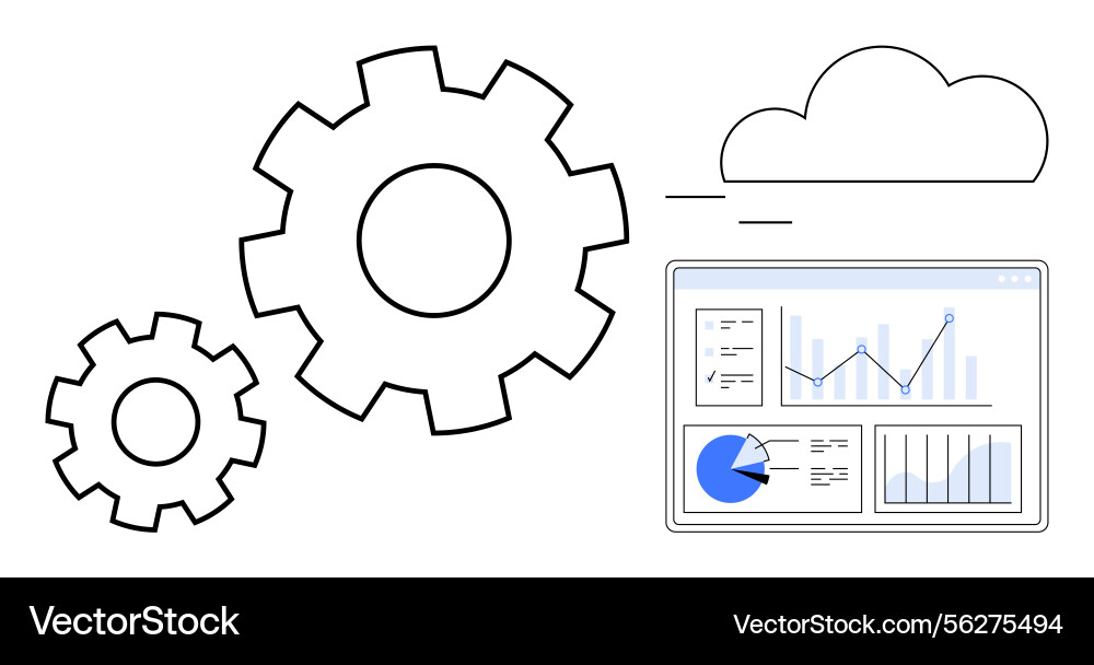 Data analytics and cloud computing integration Data analytics and cloud computing integration vector image