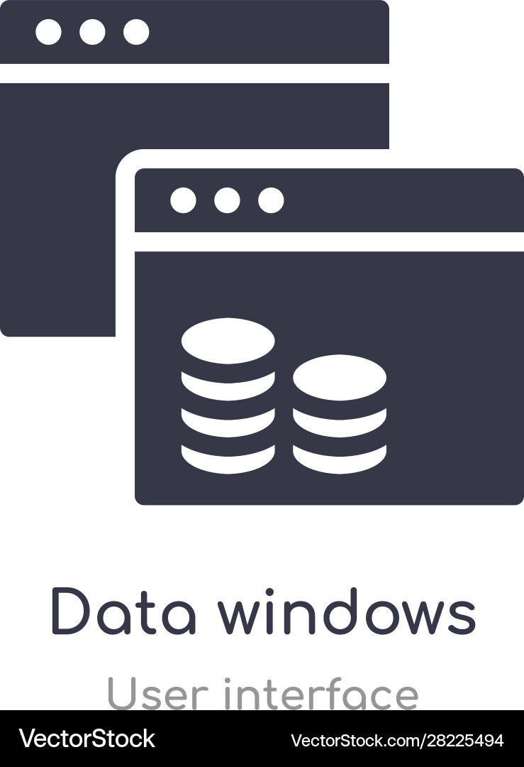 Data windows outline icon isolated line from user Vector Image
