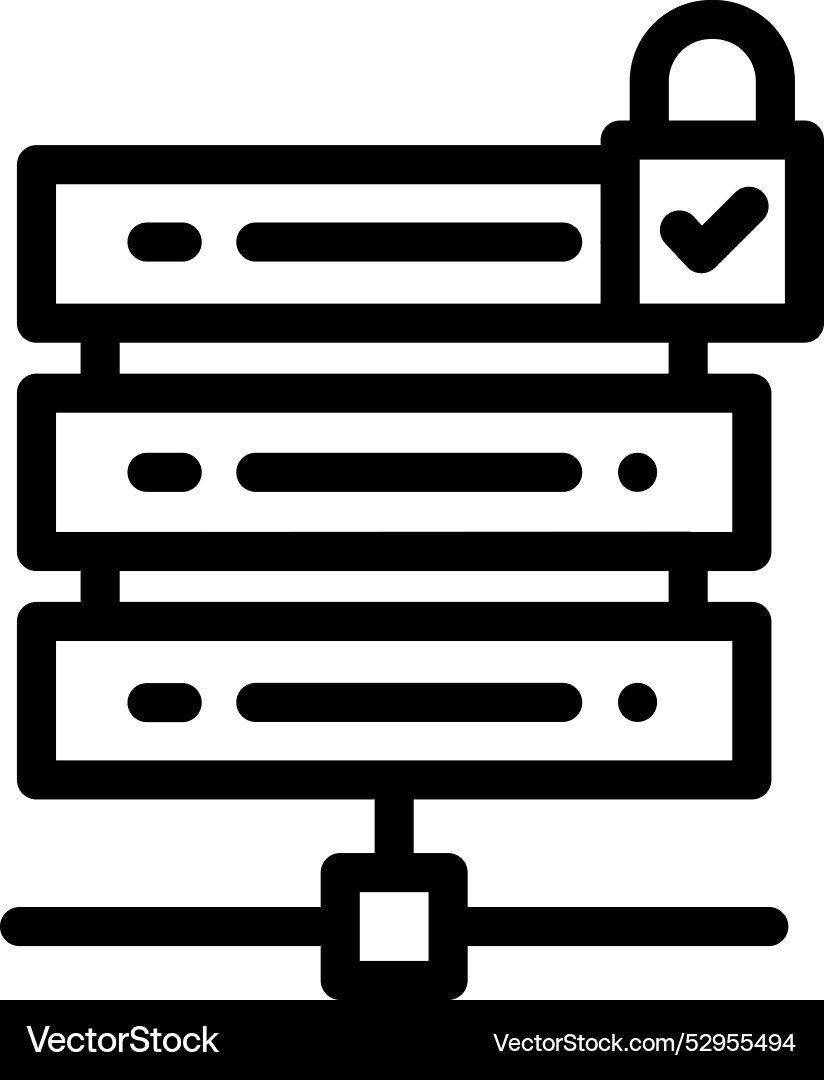 Database icon thin linear style design isolated Database icon thin linear style design isolated vector image