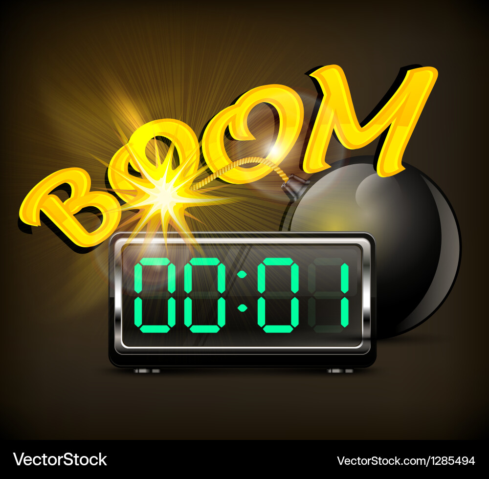 Exploding Bomb with Timer Vector Image