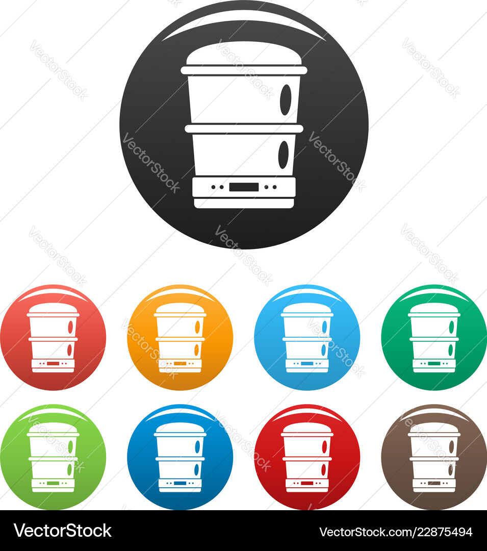 Food processor machine icons set color Food processor machine icons set color Vector Image