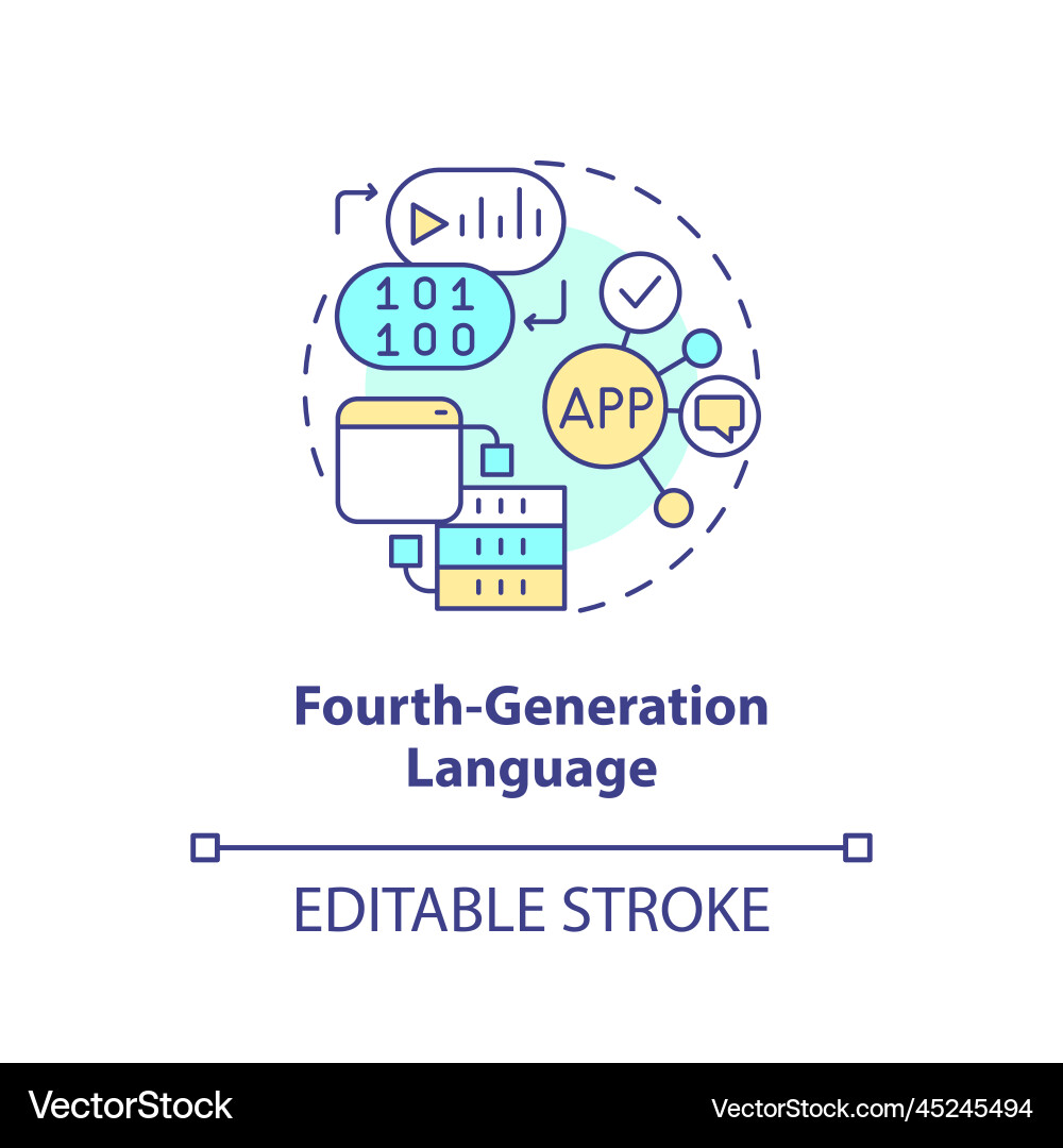 Fourth-generation programming language concept Fourth-generation programming language concept Vector Image
