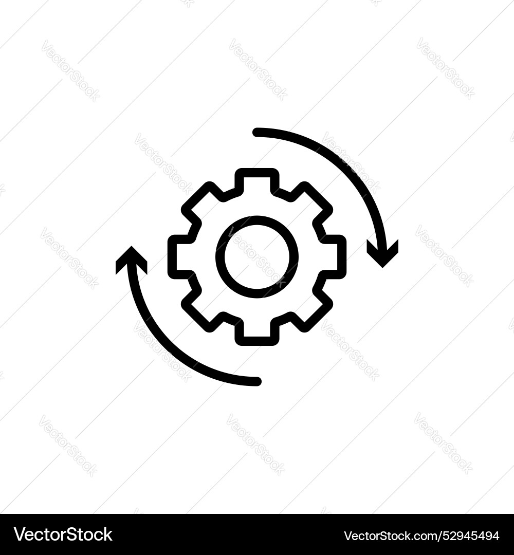 Implementation line icon isolated on white Vector Image