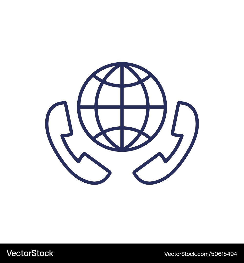 International phone call line icon Royalty Free Vector Image