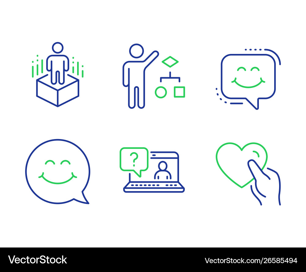 Lächeln Gesichtsalgorithmus und erweiterte Realität Icons Lächeln Gesichtsalgorithmus und erweiterte Realität Icons Vektorbild