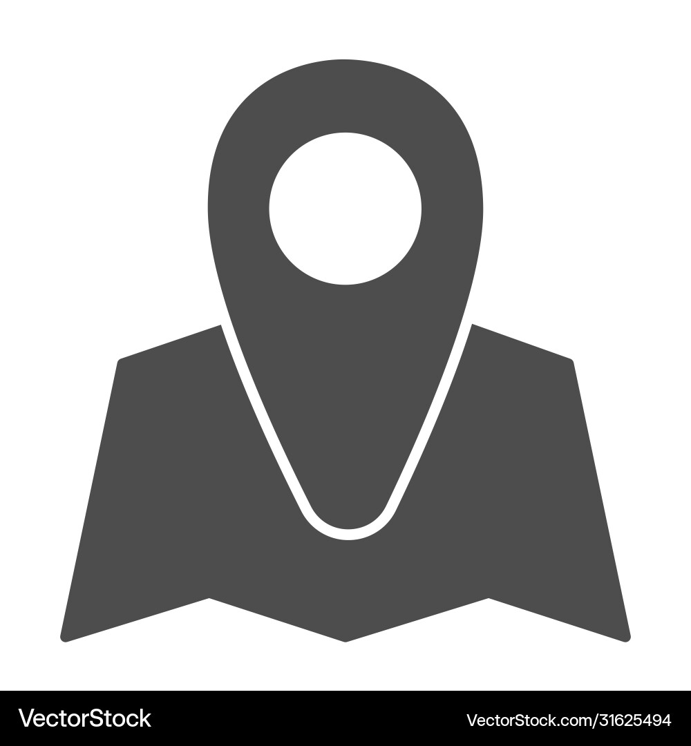 Map with pointer solid icon travel concept Vector Image
