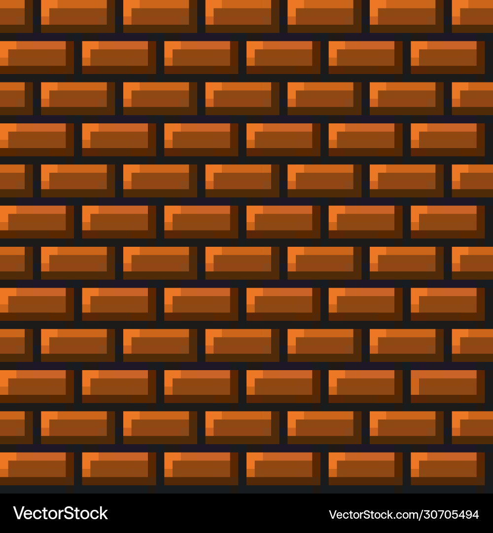 Pixel art seamless pattern brick texture Vector Image