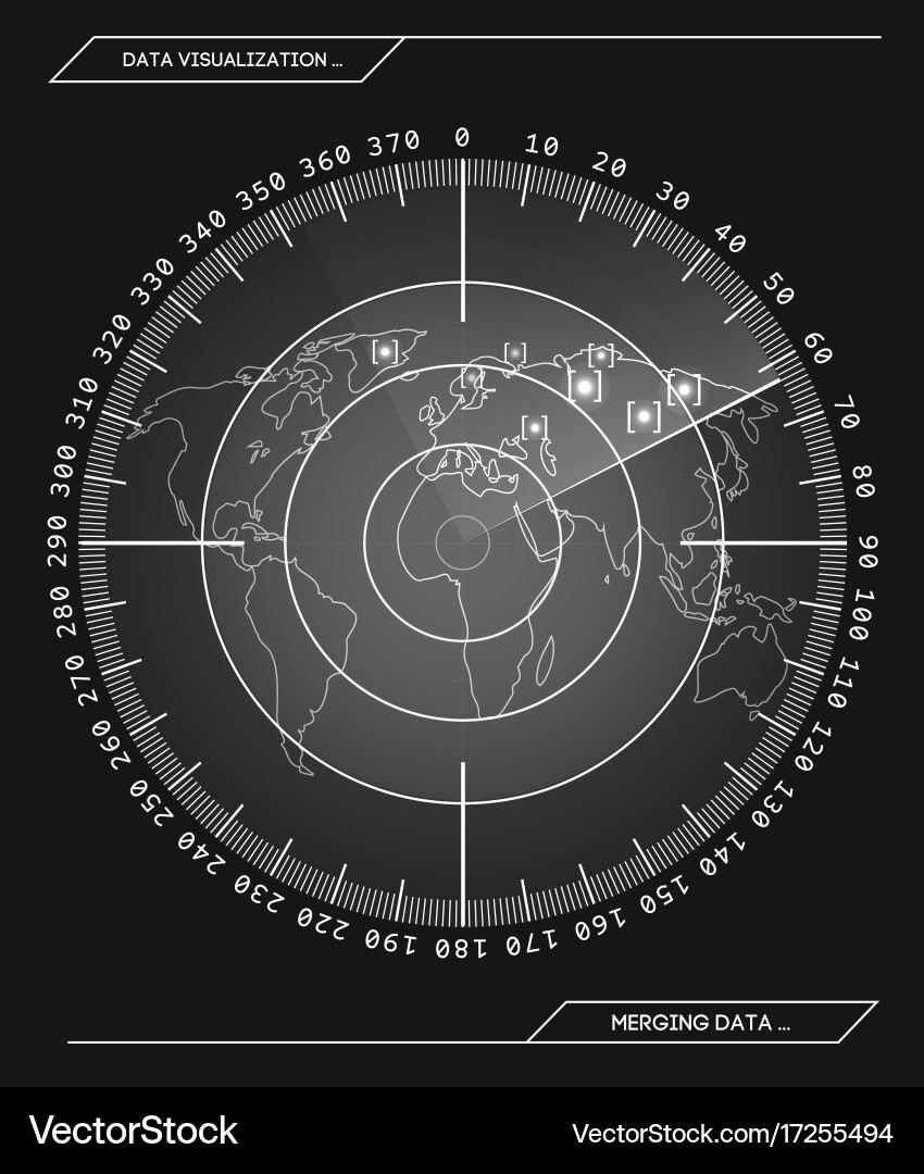 Radar Screen with Target Display Vector Image