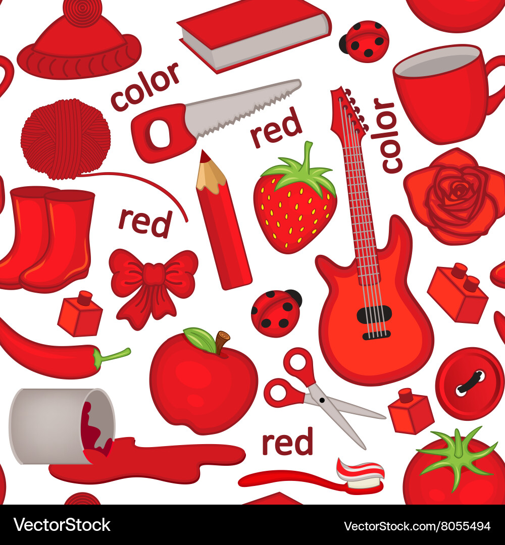 Red Object Seamless Pattern vector image