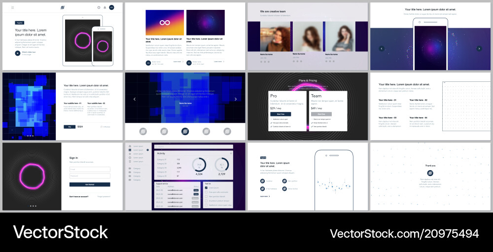Templates for website design minimal Templates for website design minimal vector image