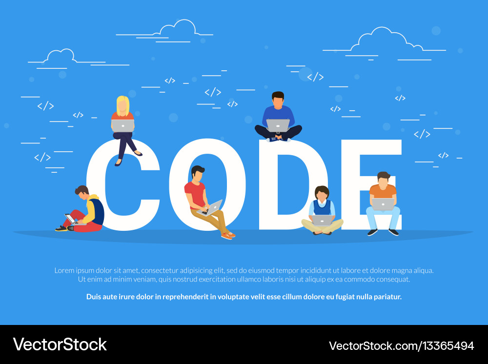 Young Programmers Coding vector image