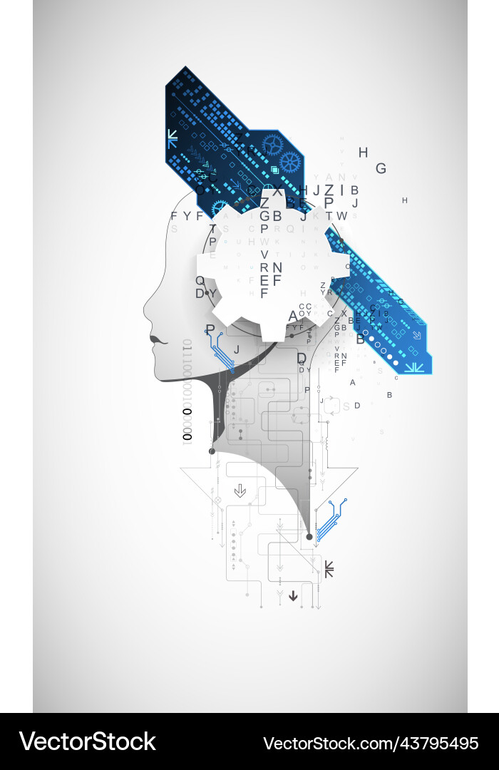 Artificial intelligence technical background Artificial intelligence technical background vector image