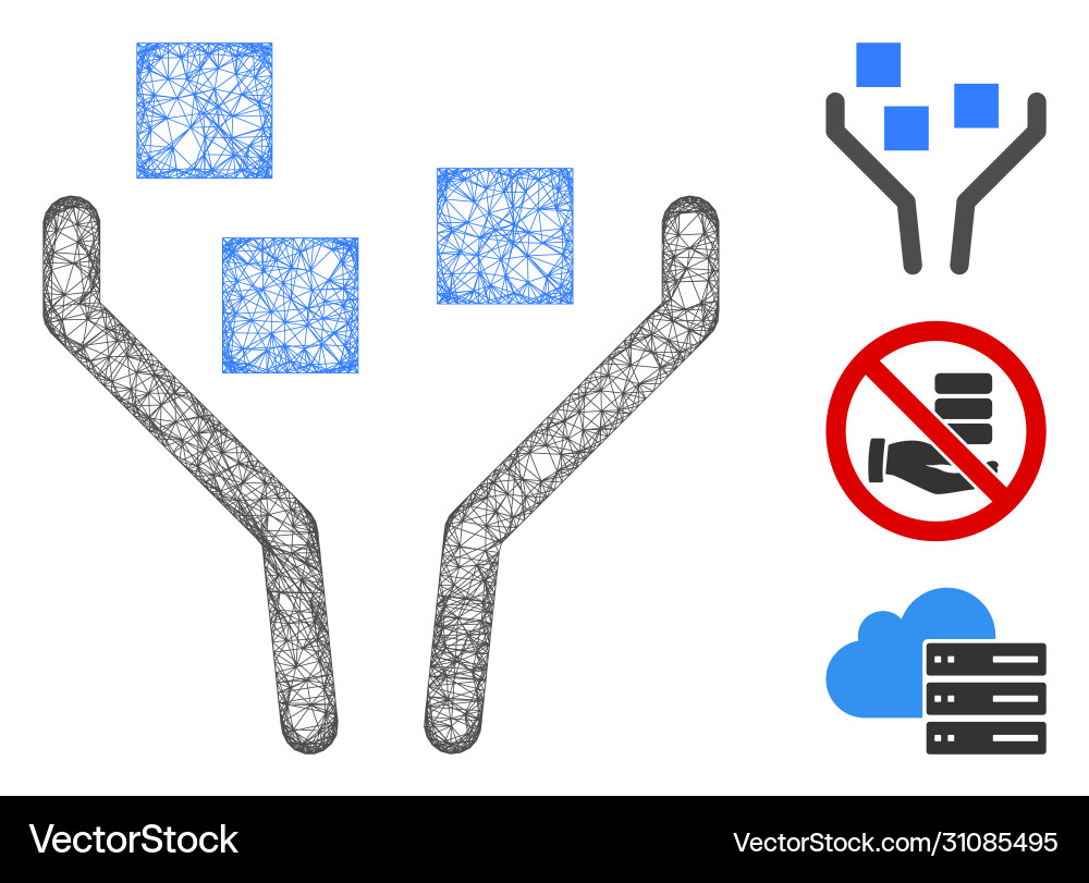 Data filtering polygonal web mesh Data filtering polygonal web mesh Vector Image