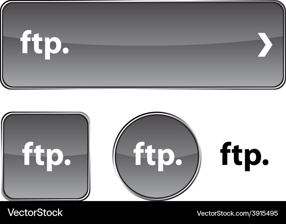 Ftp button set Vector Image