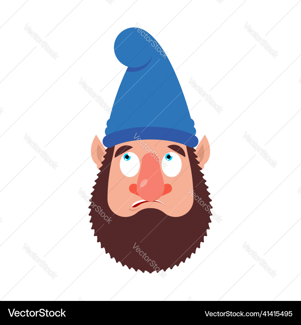 Garden gnome confused oops dwarf perplexeds Vector Image