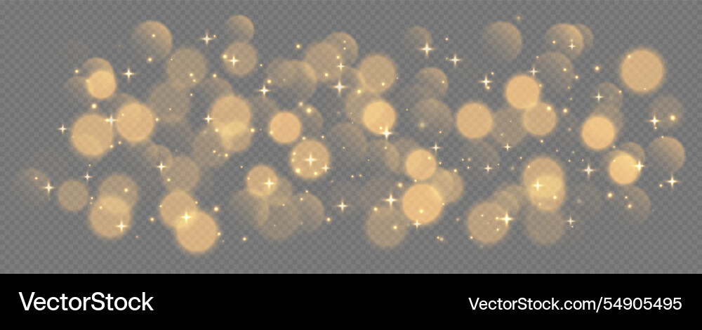 Golden bokeh with stars and sparkles shiny Golden bokeh with stars and sparkles shiny vector image