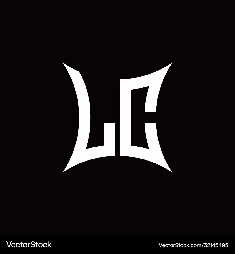 Lc monogram logo with sharped shape design vector image