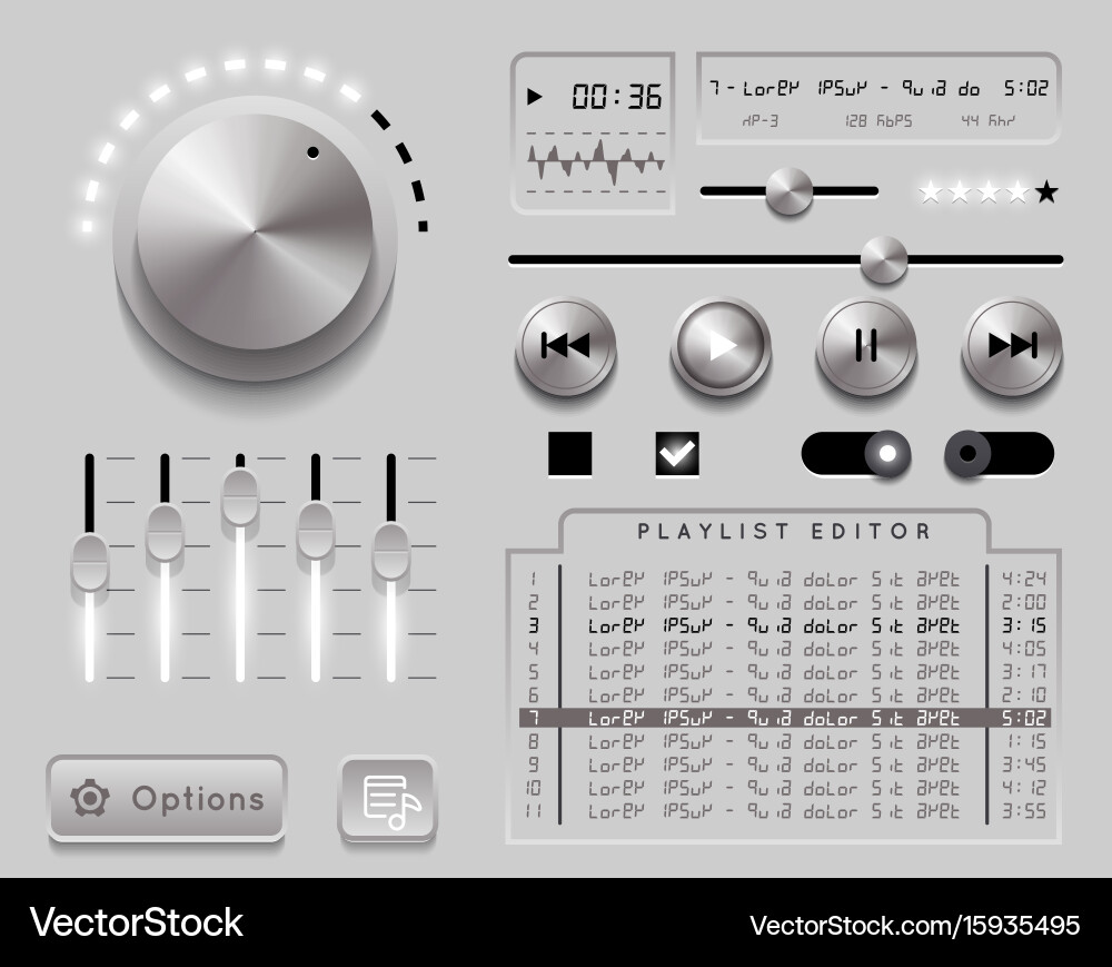 Modern Audio Player UI vector image