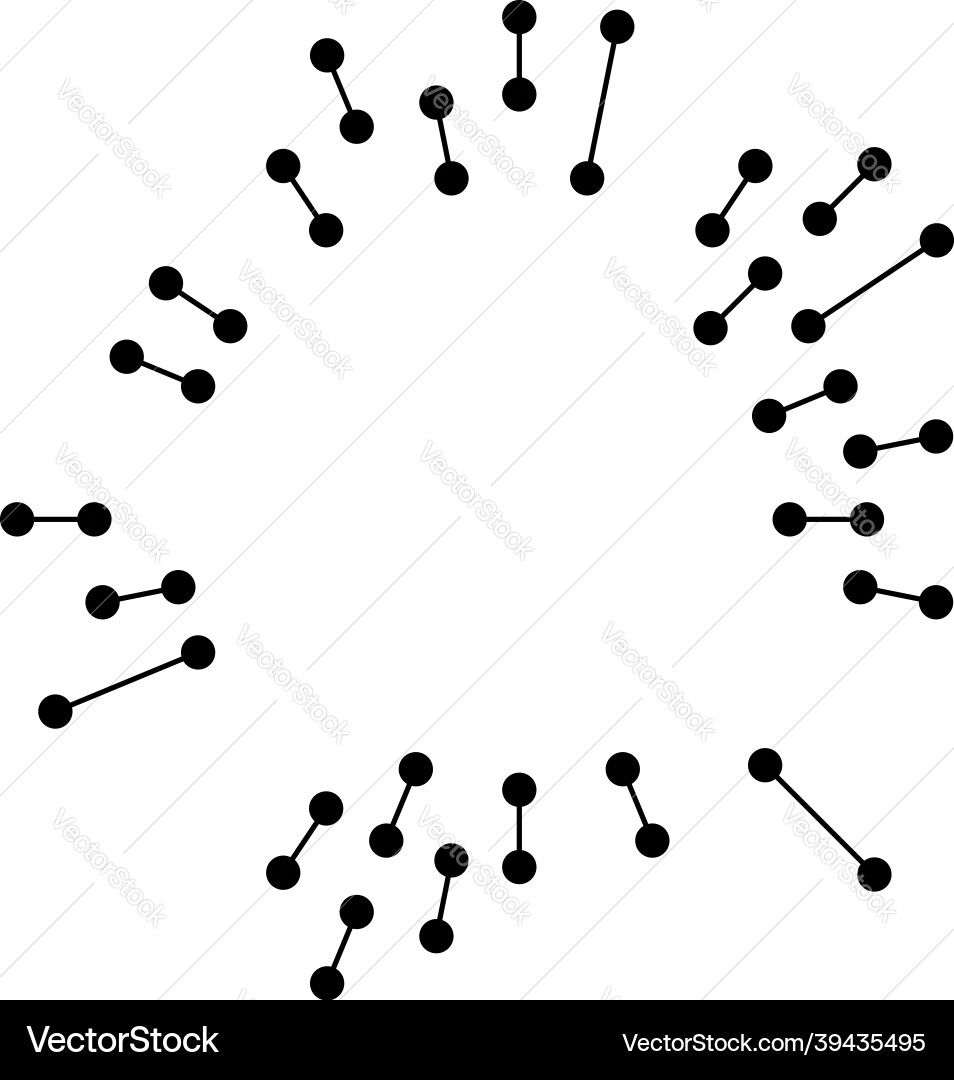 Radial radiating lines with nodes nodal points Vector Image