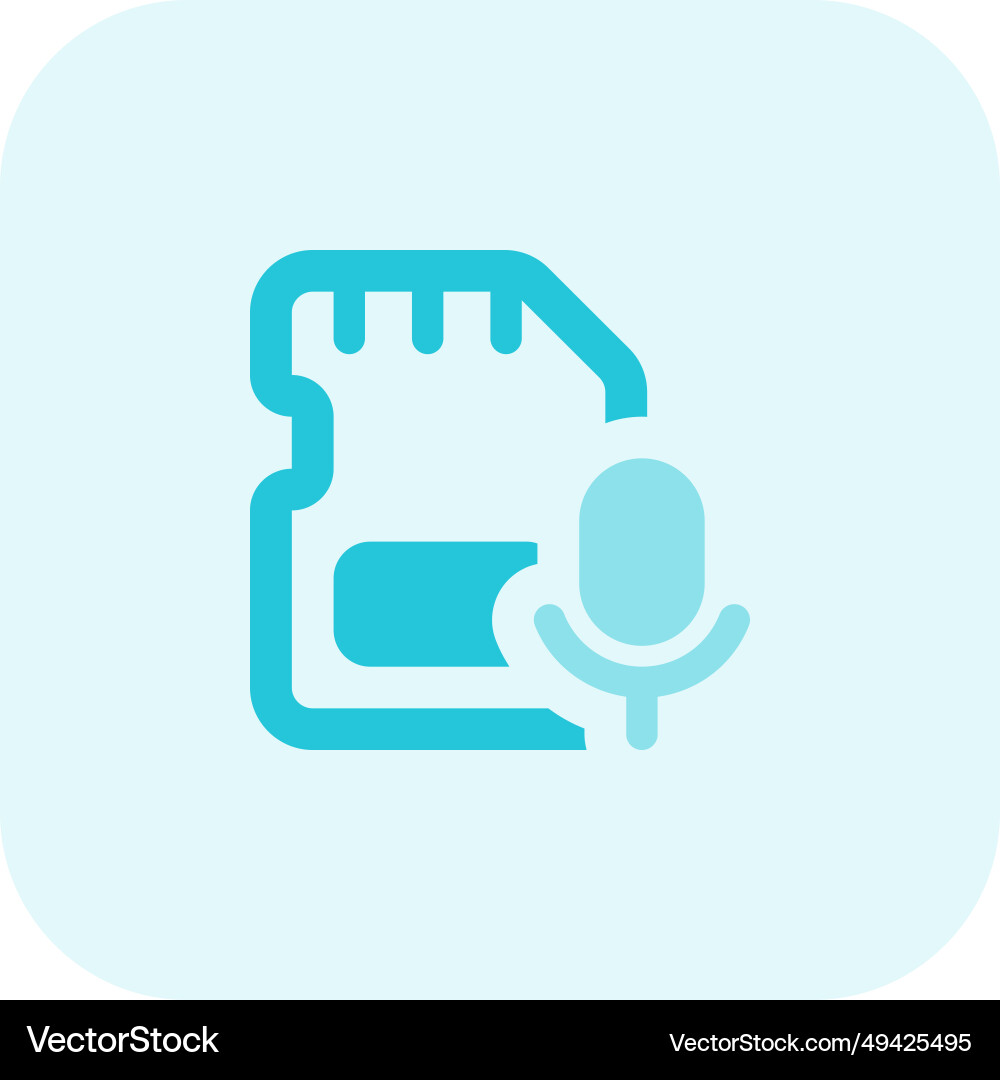 Sd card with built-in microphone for recording Vector Image