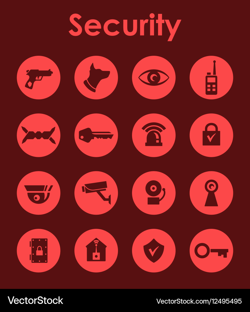 Set of security simple icons Vector Image