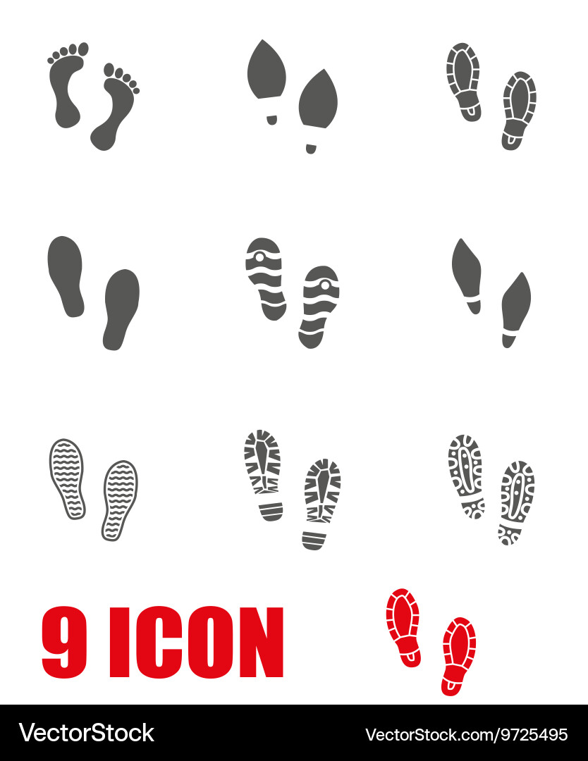 Shoes Imprints Icon Set vector image