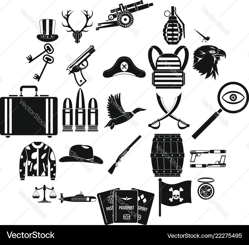 Slug icons set simple style Slug icons set simple style Vector Image