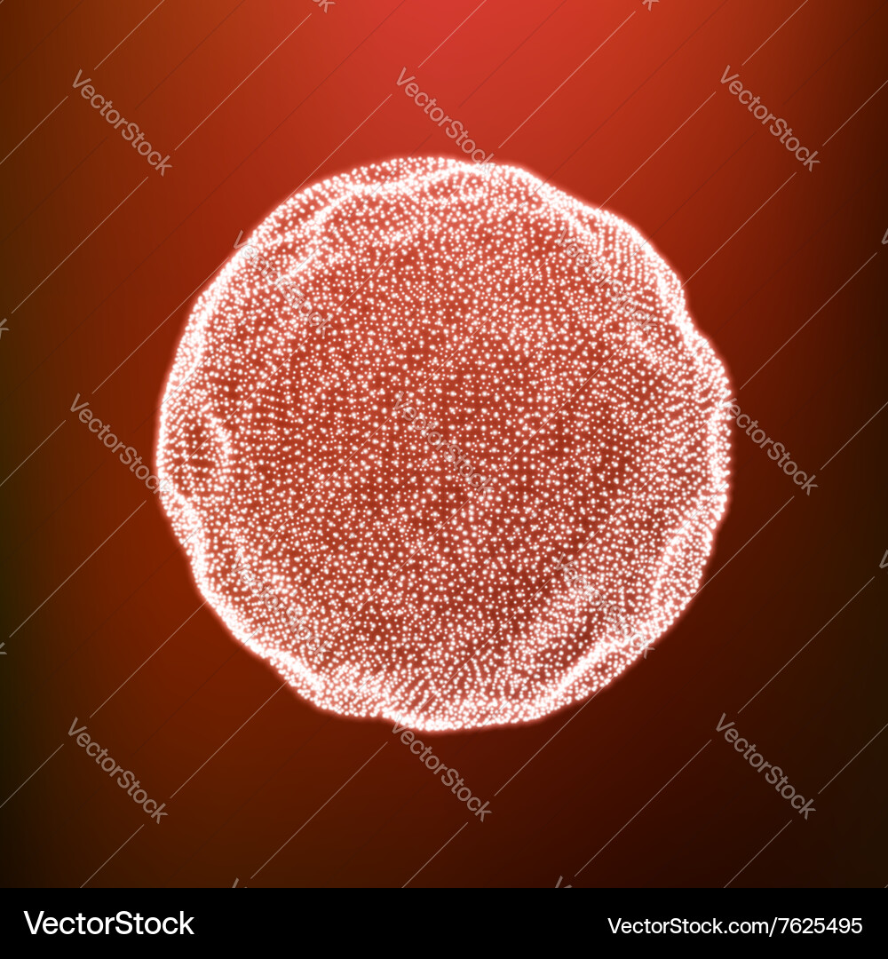 Sphere consisting of points 3d glowing grid Vector Image