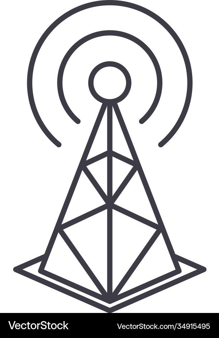 Wireless icon linear isolated thin Wireless icon linear isolated thin vector image